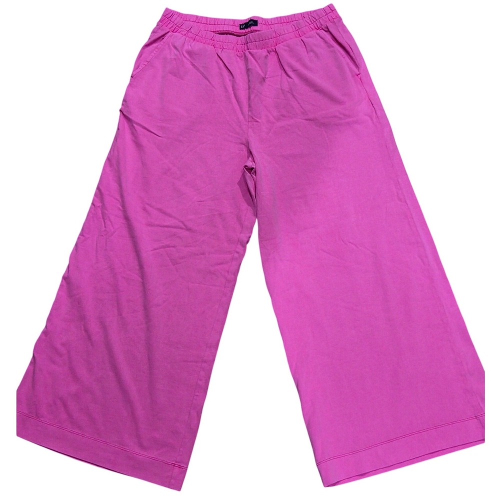Gap Wide Leg Cotton Pants Standout Pink Stretchy Preppy Lounge Boho Large Relax